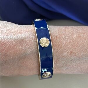 Tory Burch Navy Blue Bangle Bracelet